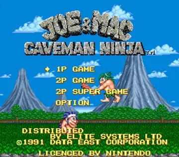 Joe & Mac - Caveman Ninja (Europe) (En,Fr,De,Es,It,Nl) (Beta) screen shot title